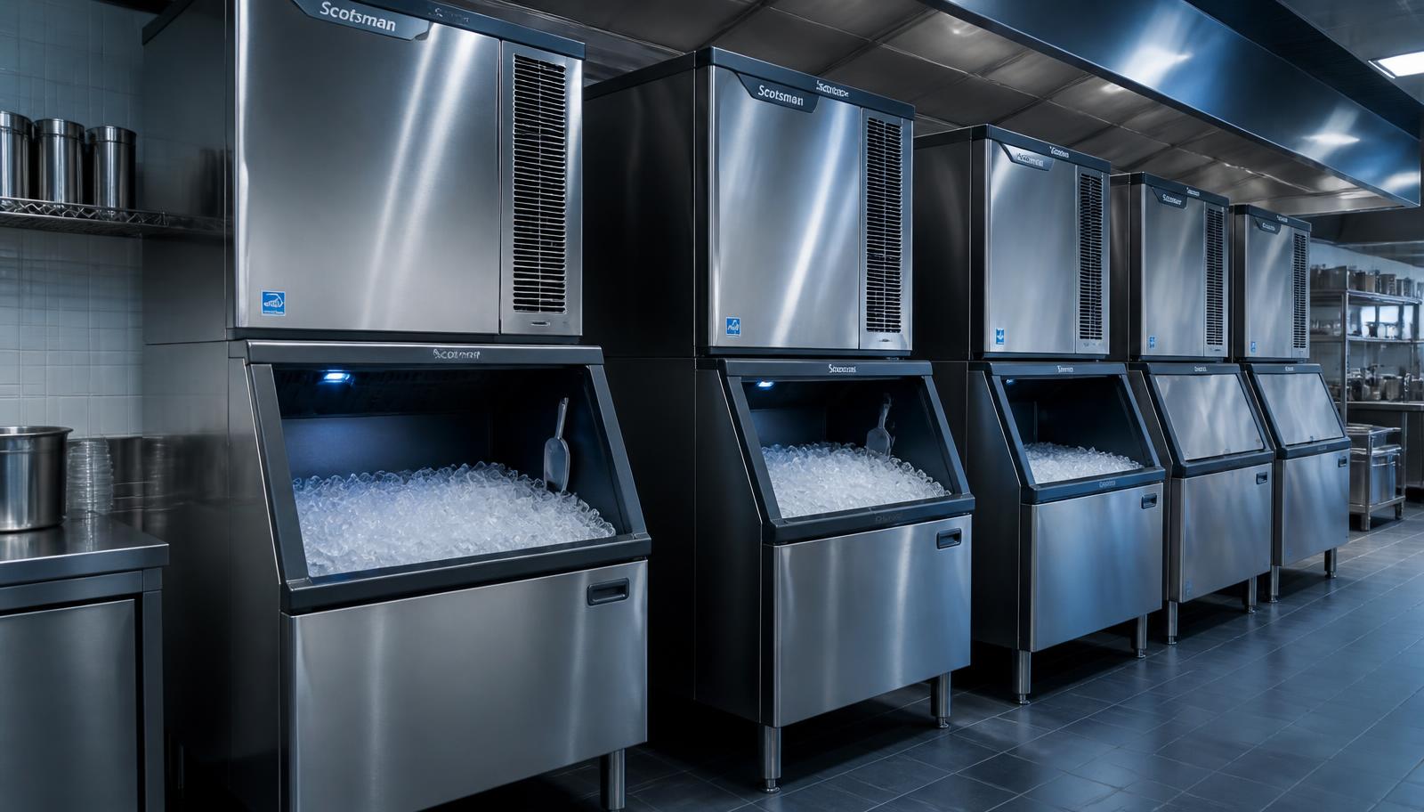Commercial ice machines ready for lease installation