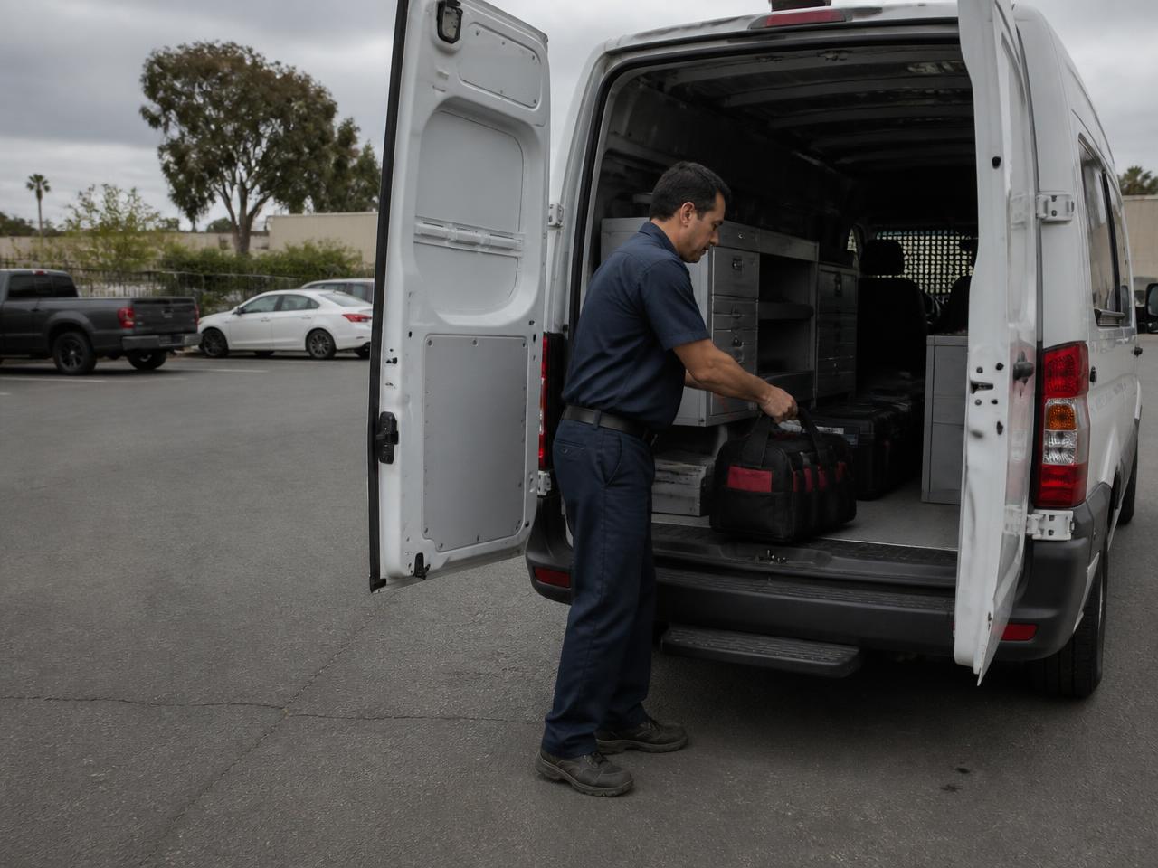 Service technician heading out to a call